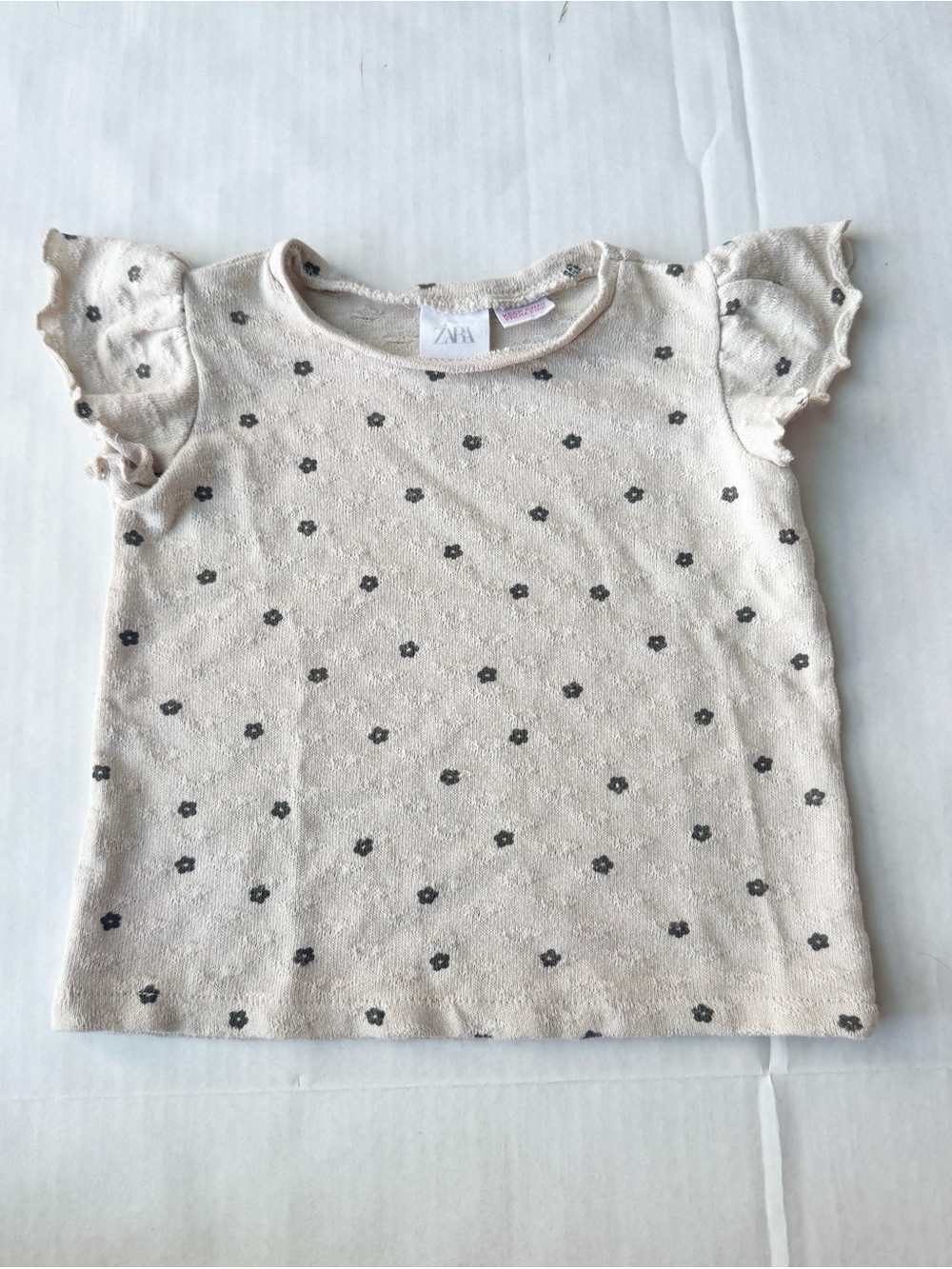 Zara Girl Beige Floral Top